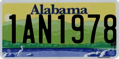 AL license plate 1AN1978