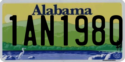 AL license plate 1AN1980