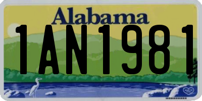 AL license plate 1AN1981