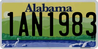 AL license plate 1AN1983