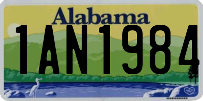 AL license plate 1AN1984