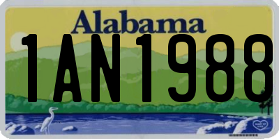 AL license plate 1AN1988