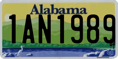 AL license plate 1AN1989