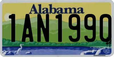 AL license plate 1AN1990