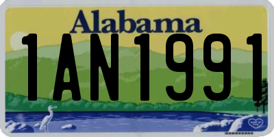 AL license plate 1AN1991