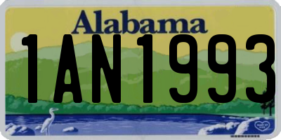 AL license plate 1AN1993