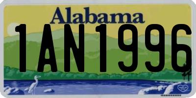 AL license plate 1AN1996