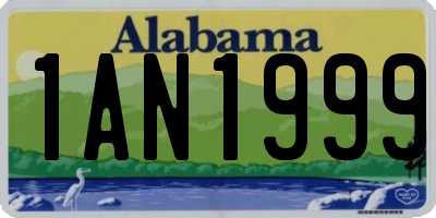 AL license plate 1AN1999