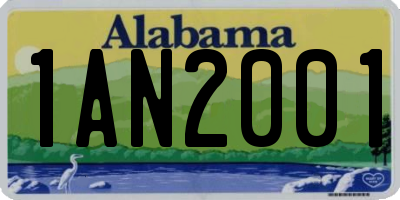 AL license plate 1AN2001