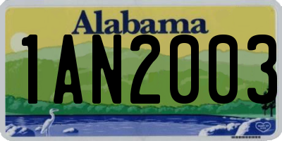 AL license plate 1AN2003