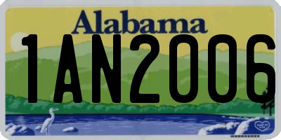 AL license plate 1AN2006