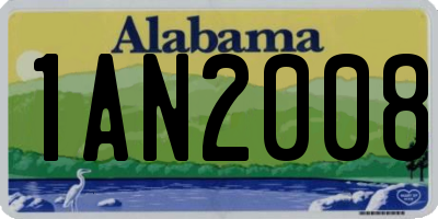AL license plate 1AN2008
