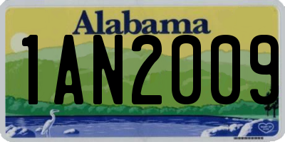 AL license plate 1AN2009