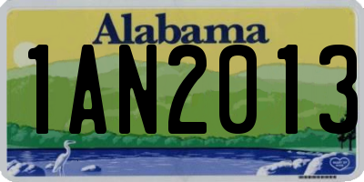 AL license plate 1AN2013