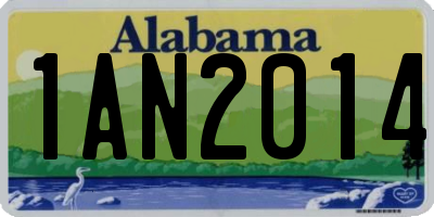 AL license plate 1AN2014
