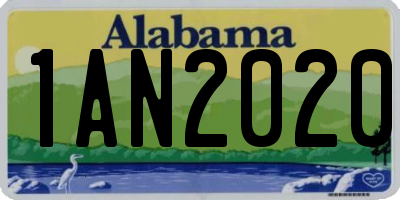 AL license plate 1AN2020
