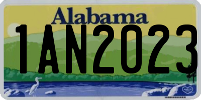 AL license plate 1AN2023