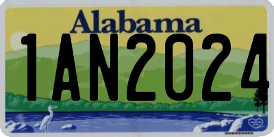 AL license plate 1AN2024