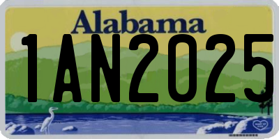 AL license plate 1AN2025