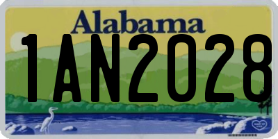 AL license plate 1AN2028