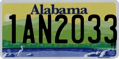 AL license plate 1AN2033