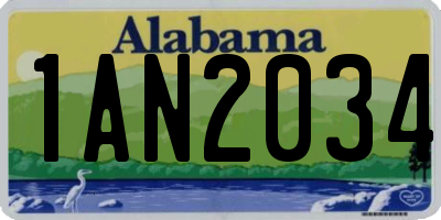 AL license plate 1AN2034