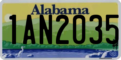 AL license plate 1AN2035
