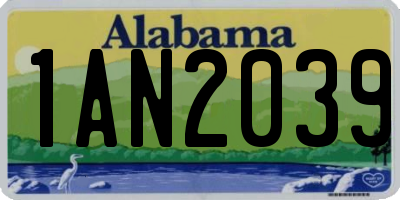AL license plate 1AN2039