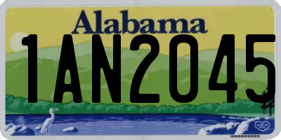 AL license plate 1AN2045