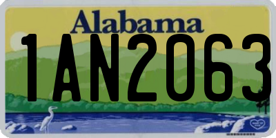 AL license plate 1AN2063