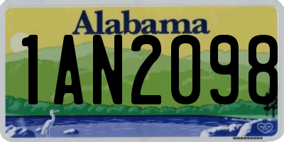 AL license plate 1AN2098