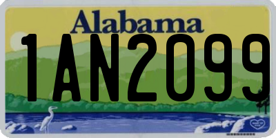 AL license plate 1AN2099