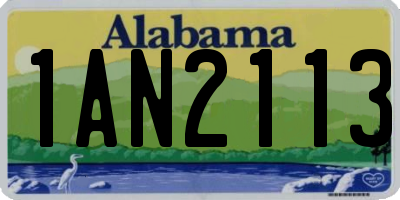 AL license plate 1AN2113