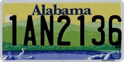 AL license plate 1AN2136