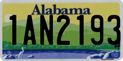 AL license plate 1AN2193