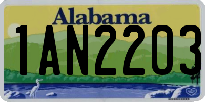AL license plate 1AN2203
