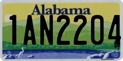 AL license plate 1AN2204