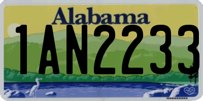 AL license plate 1AN2233