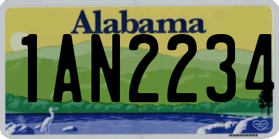 AL license plate 1AN2234