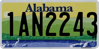 AL license plate 1AN2243