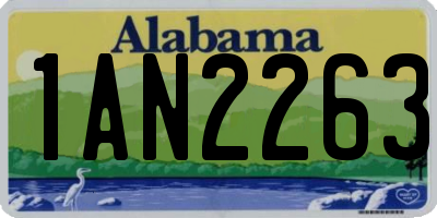 AL license plate 1AN2263