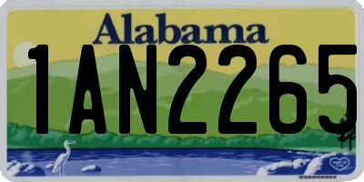 AL license plate 1AN2265