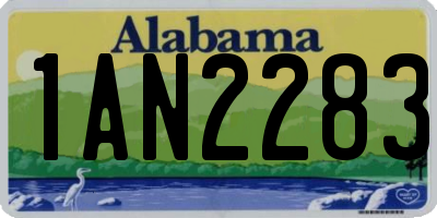 AL license plate 1AN2283