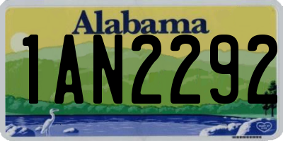AL license plate 1AN2292