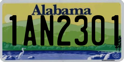 AL license plate 1AN2301