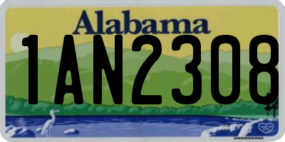 AL license plate 1AN2308