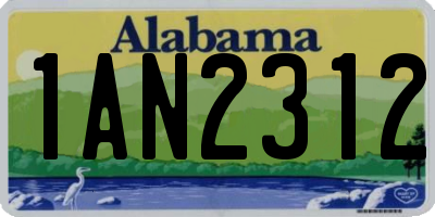 AL license plate 1AN2312