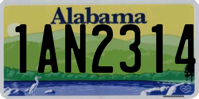 AL license plate 1AN2314