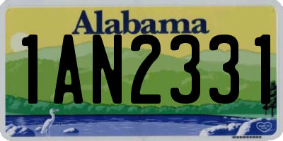 AL license plate 1AN2331