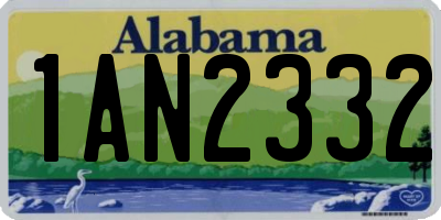 AL license plate 1AN2332